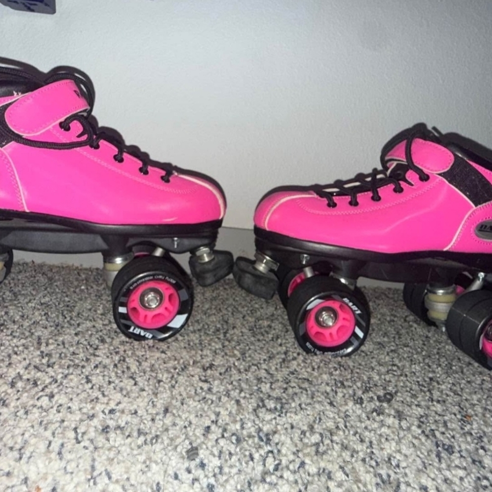Riedell Black/Pink Roller Skates Women's Size 6 - Picture 6 of 6